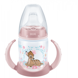 Nuk First Choice Learner Bottle Disney Baby Pink Μπιμπερό Εκπαίδευσης με Μαλακό Ρύγχος και Λαβές για Παιδιά Ηλικίας 6-18 Μηνών Ροζ 150ml.