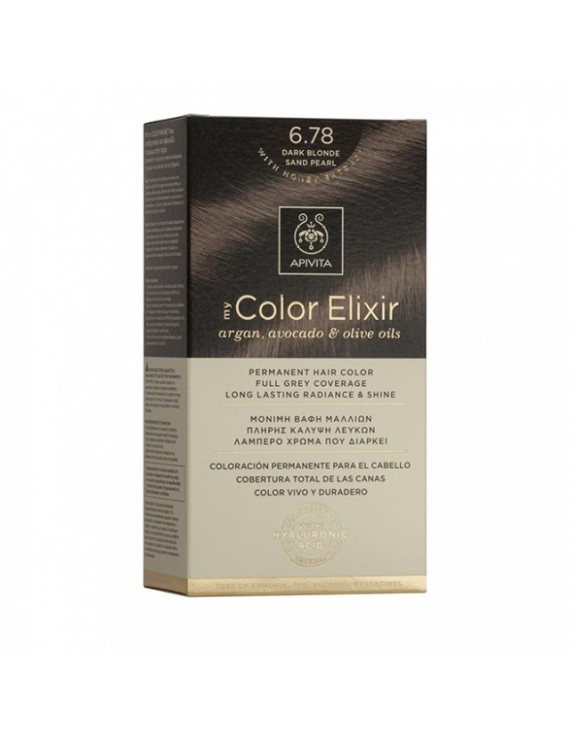 Apivita My Color Elixir 6.78 Βαφή Μαλλιών Ξανθό Σκούρο Μπεζ Περλέ