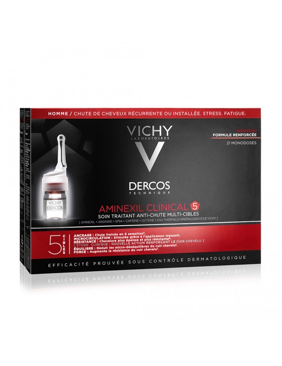 Vichy Dercos Intensive Clinical 5, Πρόγραμμα Κατά της Αντρικής Τριχόπτωσης, 21Μονοδόσεις x 6ml