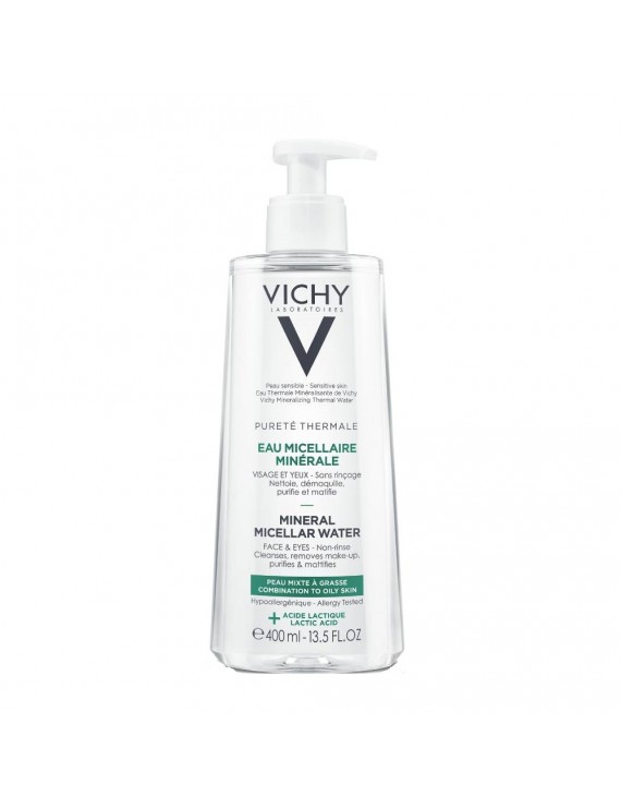 Vichy Purete Thermale Mineral Micellar Water Νερό Micellaire  για Πρόσωπο & Μάτια για Λιπαρές/Μικτές Επιδερμίδες, 400ml