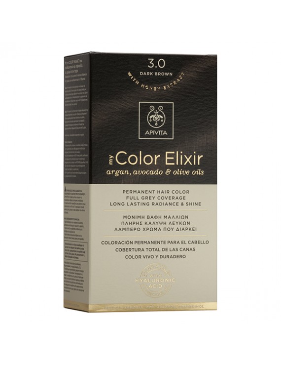 APIVITA My Color Elixir, Βαφή Μαλλιών No 3.0 - Καστανό Σκούρο