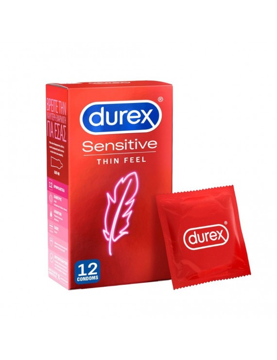 Durex Sensitive Thin Feel 12τεμ (Πολύ Λεπτά Προφυλακτικά για Καλύτερη Αίσθηση)
