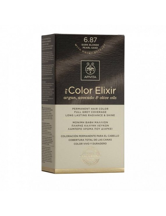 Apivita My Color Elixir 6.87 Βαφή Μαλλιών Ξανθό Σκούρο Περλέ Μπεζ