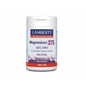 Lamberts Magnesium 375 Συμπλήρωμα Διατροφής Με τις 4 Σημαντικότερες Μορφές Αλάτων Μαγνησίου, 180 tabs