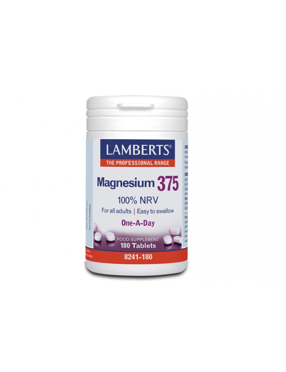 Lamberts Magnesium 375 Συμπλήρωμα Διατροφής Με τις 4 Σημαντικότερες Μορφές Αλάτων Μαγνησίου, 180 tabs
