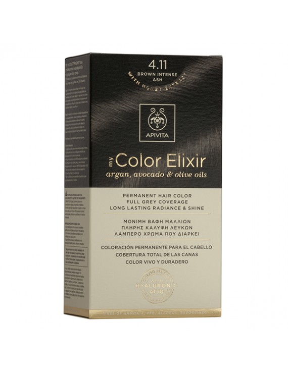 APIVITA My Color Elixir, Βαφή Μαλλιών No 4.11 - Καστανό 'Εντονο Σαντρέ