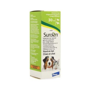 SUROLAN Ear Drops Σταγόνες για Ωτίτιδα και Δερματίτιδα για Σκύλους και Γάτες, 15ml