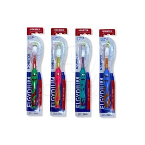 ELGYDIUM Kids Monster Toothbrush Soft Παιδική Οδοντόβουρτσα 2-6 Eτών σε Διάφορα Χρώματα 1τμχ