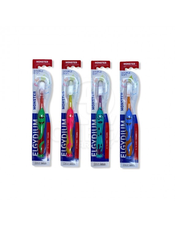 ELGYDIUM Kids Monster Toothbrush Soft Παιδική Οδοντόβουρτσα 2-6 Eτών σε Διάφορα Χρώματα 1τμχ