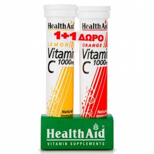 HEALTH AID - PROMO PACK 1+1 ΔΩΡΟ Βιταμίνη C 1000mg (Λεμόνι) - 20eff.tabs & Vitamin C 1000mg (Πορτοκάλι) - 20eff.tabs
