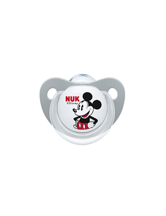 NUK Trendline Disney Mickey Ορθοδοντική Πιπίλα Σιλικόνης 6-18m Γκρί (10.736.380) | 1τμχ