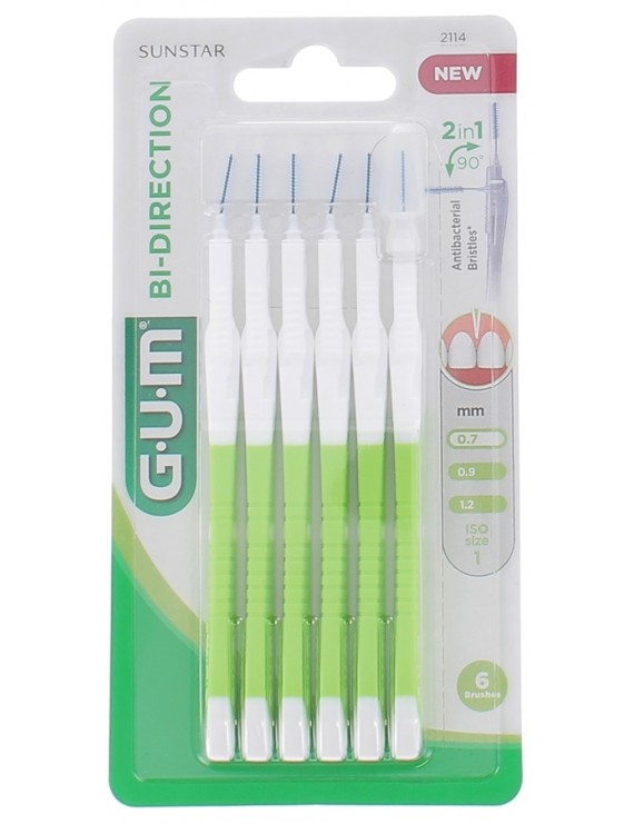 Gum Bi-Directional Ultra Fine 0,7 (2114) Μεσοδόντια βουρτσάκια 6τμχ