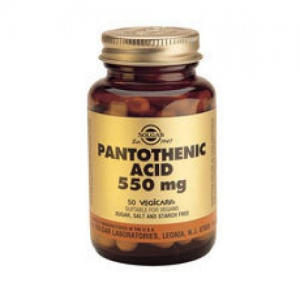 Solgar Pantothenic 550mg Βιταμίνη Β5.Αντιστρές Αλλεργίες Ρευματοειδής Αρθρίτιδα 50 Capsules
