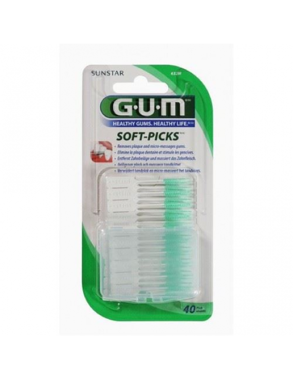 GUM SOFT PICKS 634 Fluoride 40 τεμαχια Large 