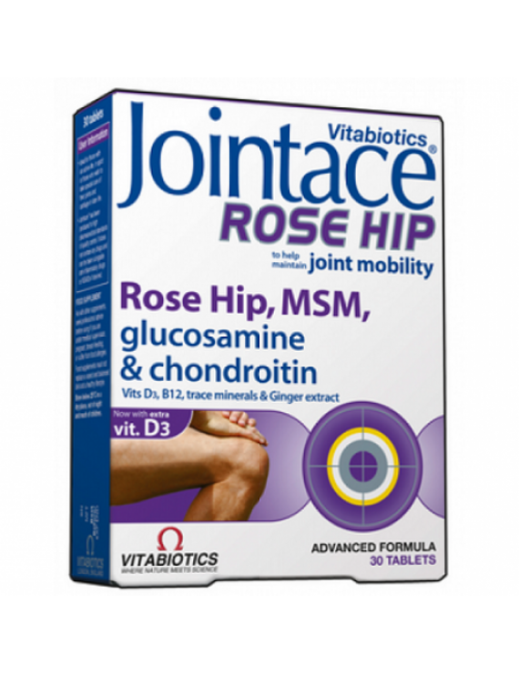 Vitabiotics Jointace Rose Hip,Σκεύασμα Με Γλυκοσαμίνη, MSM & Άγριο Τριαντάφυλλο 30 tabs.