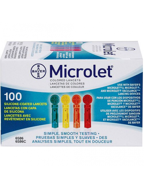 Ascensia Microlet x 100 Lancets  βελόνες για το Σύστημα Παρακολούθησης Γλυκόζης Αίματος CONTOUR της Bayer.