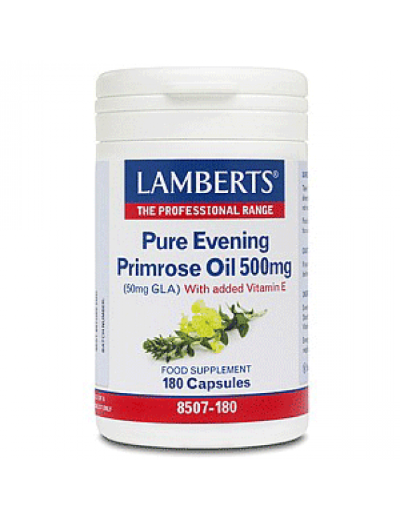 Lamberts Pure Evening Primrose Oil 500mg (Ωμέγα 6) Συμπλήρωμα με Γ-Λινολεϊκό οξύ (GLA) για Γυναίκες στην Εμμηνόπαυσης 180 Κάψουλε