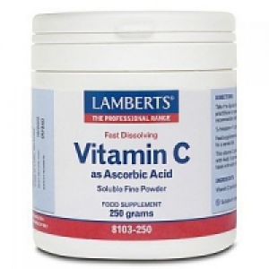 Lamberts Vitamin C as Ascorbic Acid Βιταμίνη ως Άσκορβικό Όξυ Σκόνη 250gr