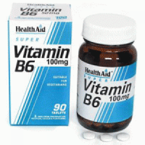 Health Aid Vitamin B6 (Pyridoxine HCl) 100mg, 90 Tablets 