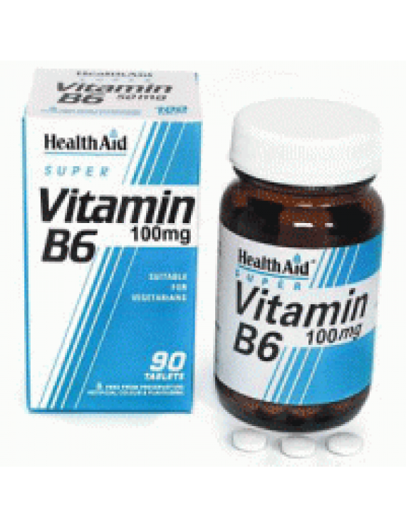 Health Aid Vitamin B6 (Pyridoxine HCl) 100mg, 90 Tablets 