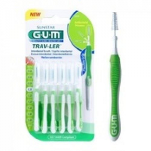 Gum Trav-ler Interdental Brush 1414 Μεσοδόντιο Βουρτσάκι 1,1mm Πράσινο 6 τεμάχια