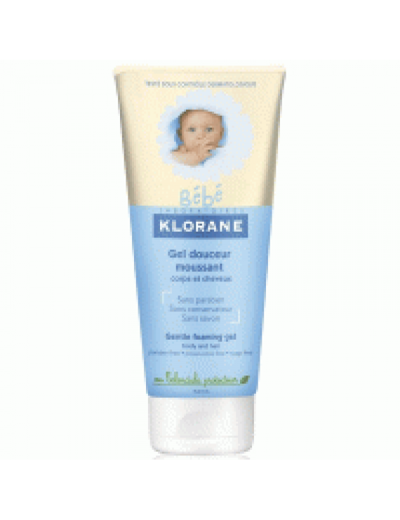 KloraneBebe Gel Douceur Moussant Υγρό σαπούνι καθαρισμού σώματος και ευαίσθητων βρεφικών μαλλιών 200ml