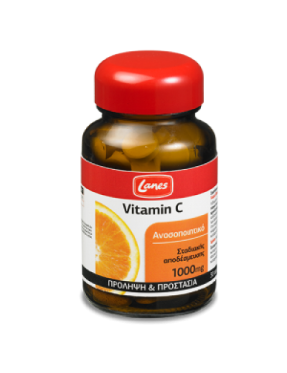 Lanes Vitamin C 1000mg, Συμπλήρωμα Διατροφής για την πρόληψη του κρυολογήματος 30 tabs