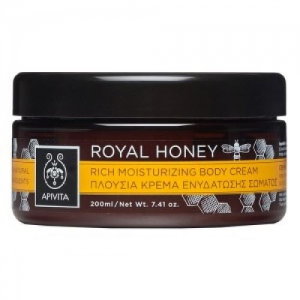 Apivita Royal Honey Moisturizing Body Cream, Πλούσιο Ενυδατικό Γαλάκτωμα Σώματος με άρωμα μέλι, 200 ml