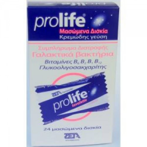 PROLIFE Προβιοτικά &Πρεβιοτικά &Βιταμίνες Β1,Β2,Β6,Β12 (24 μασώμενα δισκία)