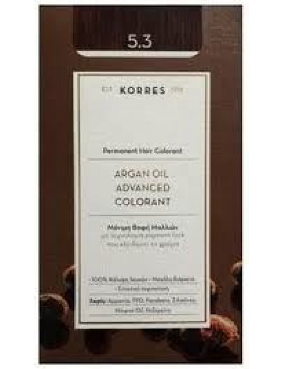 KORRES - ARGAN OIL Advanced Colorant 5.3 Καστανό Ανοιχτό Χρυσο/Μελί