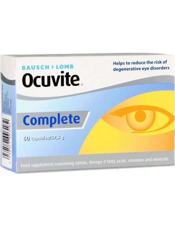 Ocuvite Complete Συμπλήρωμα Διατροφής για την καλή υγεία & προστασία των ματιών, 60caps
