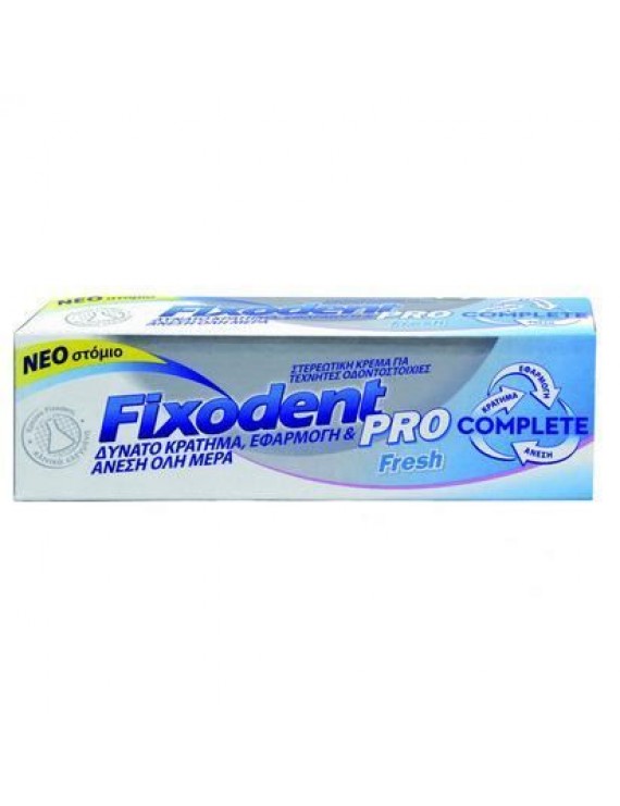 FIXODENT Pro Complete Fresh Στερεωτική κρέμα για ολικές και μερικές τεχνητές οδοντοστοιχίες 47 gr