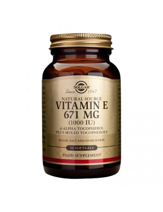 SOLGAR - Vitamin E 1000 IU (671mg) Καρδιαγγειακή Υγεία - 50tabs
