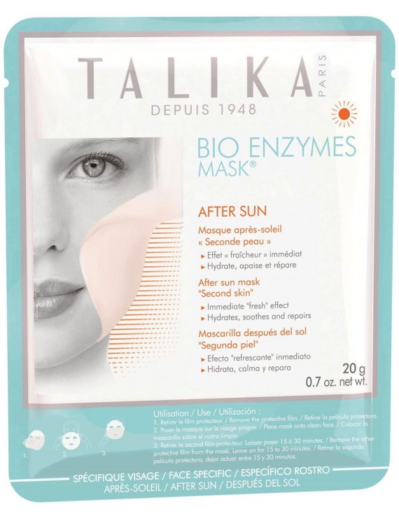 Talika Bio Enzymes Mask After Sun. Mασκα αναζωογονησης για μετα τον ηλιο 20gr 1 τμχ  