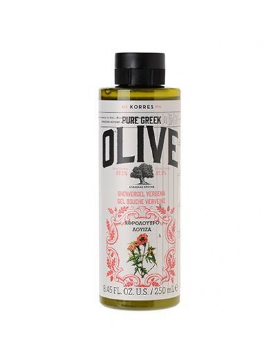 Korres Pure Greek Olive Shower Gel Verbena Αφρόλουτρο με Άρωμα Λουίζα, 250ml