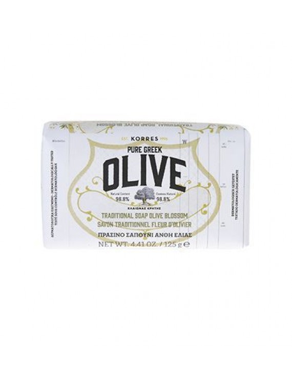 Korres Pure Greek Olive Tradional Soap Olive Blossom Παραδοσιακό Πράσινο Σαπούνι με Άνθη Ελιάς, 125gr