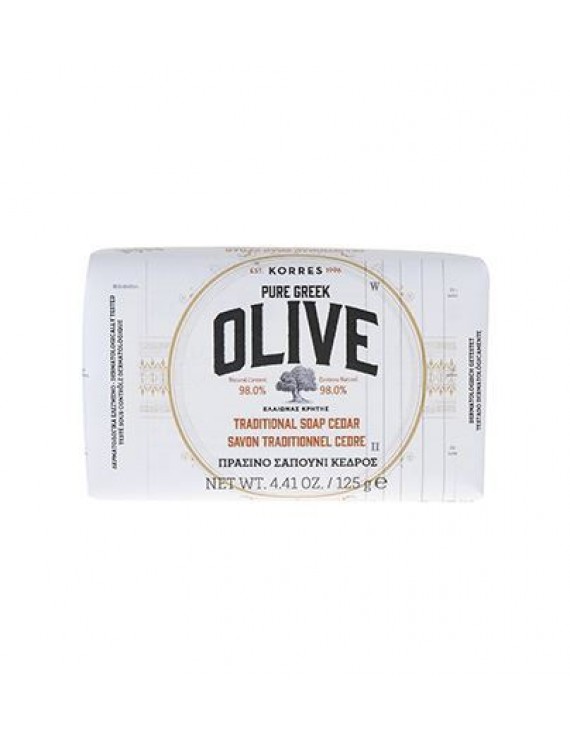 Korres Pure Greek Olive Tradional Soap Honey Παραδοσιακό Πράσινο Σαπούνι με Άρωμα Μέλι, 125gr
