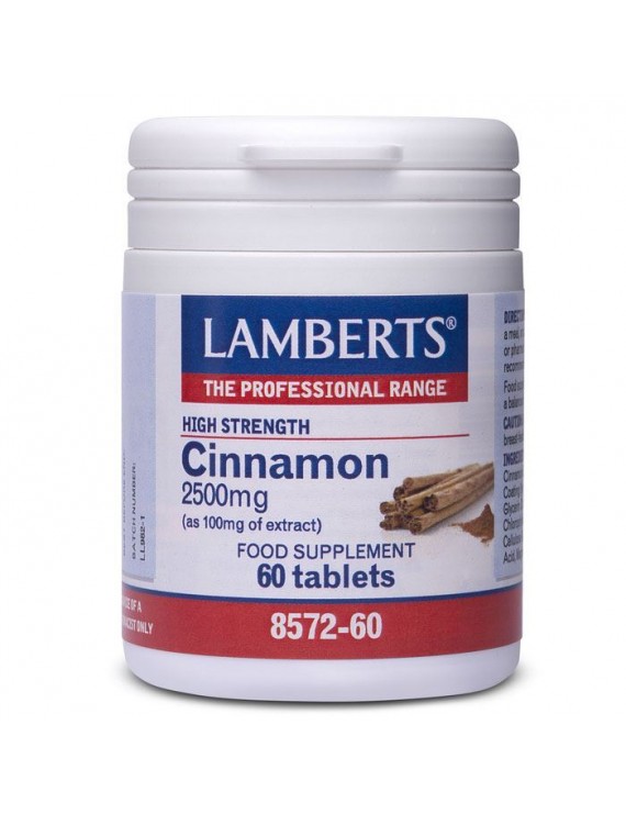 Lamberts Cinnamon 2500mg Κανέλλα 60 Ταμπλέτες