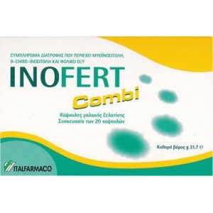 Inofert Inofert Combi Συμπλήρωμα Διατροφής Μυο-Ινοσιτόλης για Υπέρβαρες Γυναίκες με Σύνδρομο Πολυκυστικών Ωοθηκών, 20 κάψουλες