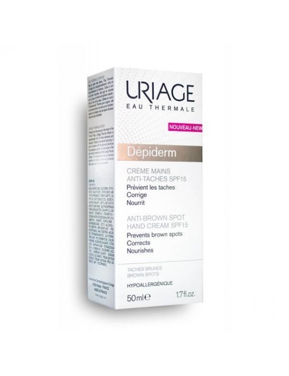 Uriage Dépiderm Anti-Brown Spot Hand Cream SPF15, Κρέμα Χεριών Κατά των Πανάδων/Κηλίδων 50ml