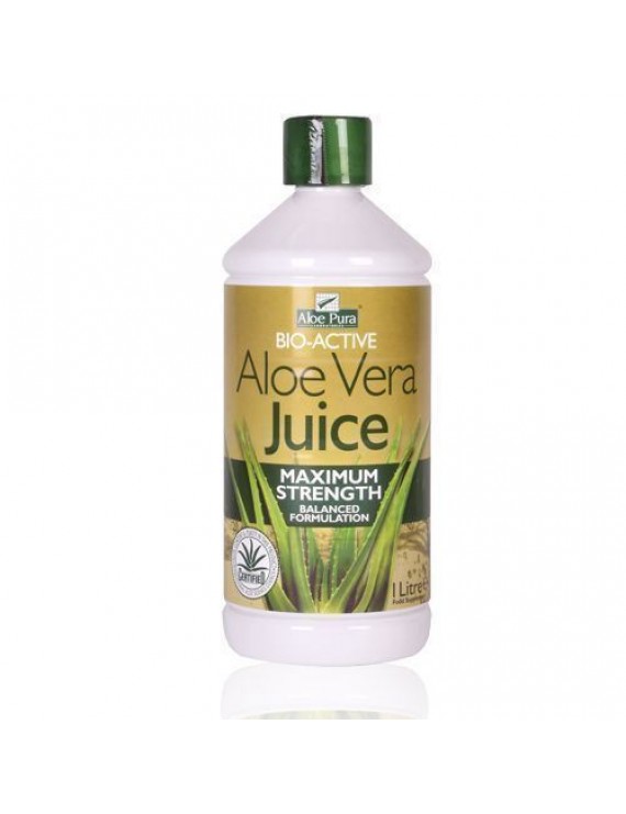 Optima Health 100% Organic Aloe Pura Aloe Vera Juice Maximum Strength Juice 1L 