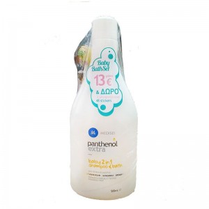 Panthenol Extra Baby Shampoo and Bath, 2x500 ml + ΔΩΡΟ 3 Γλειφιτζούρια + 48 Stickers