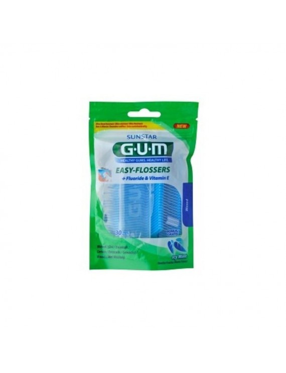 GUM Easy-Flossers Οδοντικά Νήματα σε Διχάλες για Χρήση με το ένα χέρι (30τεμάχια)