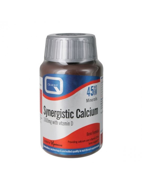 Quest Synergistic Calcium Συμπλήρωμα Διατροφής Με Ασβέστιο & Βιταμίνη D 1000mg 45 tabs