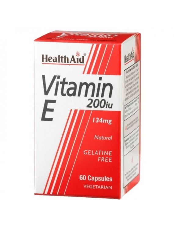 Health Aid Vitamin E 200iu Natural vegetarian capsules 60's