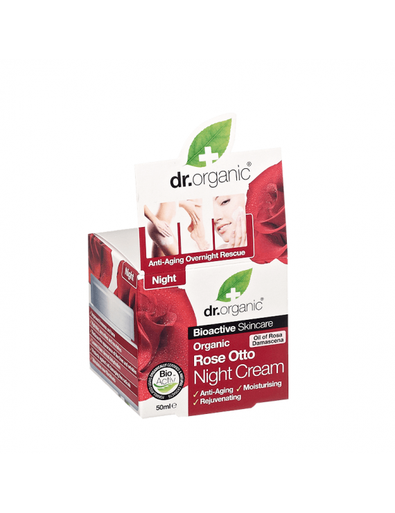 Dr Organic Rose Otto Night Cream με Βιολογικό Έλαιο Τριαντάφυλλου 50 ml