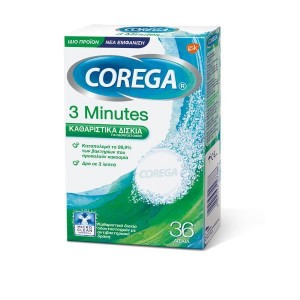 Corega 3 Minutes tabs - Καθαριστικά δισκία για οδοντοστοιχίες, 36tabs