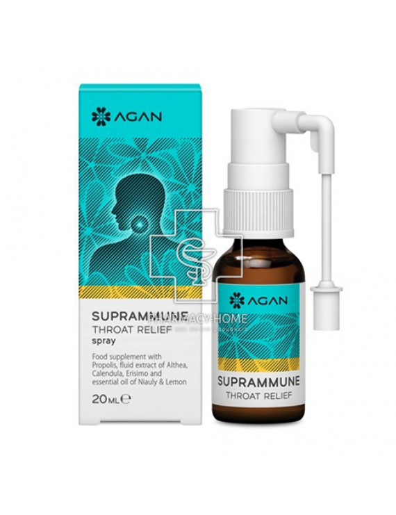 Agan Suprammune Throat Relief Spray - Πονόλαιμος, Βραχνάδα, 20ml