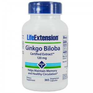 LIFE EXTENSION GINKGO BILOBA CERT. EXTRACT 120MG 365 Caps
