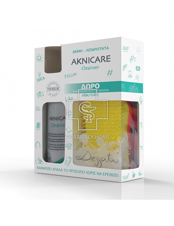 Synchroline Aknicare Cleanser Υγρό Καθαριστικό Προσώπου 500ml & ΔΩΡΟ Επαναστατική Βούρτσα Μαλλιών 
